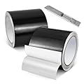 2 Pack Waterproof Repair Tape for Fabric, Awning, RV Awning Roof, Underbelly, Tarp, Tent, Sail and Boat Cover Outdoor Repair Patch, Heavy Duty, UVproof, Multipurpose Black (4 inches x 32FT)