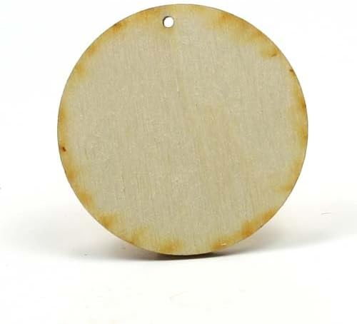 Mylittlewoodshop - Pkg of 100 - Circle Cutout - 1-1/2 inches in Diameter with 1 2mm Hole and 1/8 inch Thick Unfinished Wood(LC-CCWH07-100)