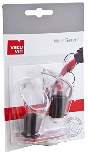 Vacu Vin Crystal Wine Server/Pourer, Set van 2 - Zwart - Afbeelding 5