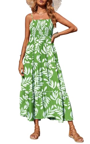 PRETTYGARDEN Summer Dresses for Women 2026 Spaghetti Strap Floral Maxi