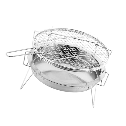 POPETPOP 1 Pieza Parrilla De Barbacoa Portátil Estante De La Parrilla Parilla Parrilla De Barbacoa Al Aire Libre Mini Parrilla Accesorios Para Barbacoa Parrilla Para Parque Silver