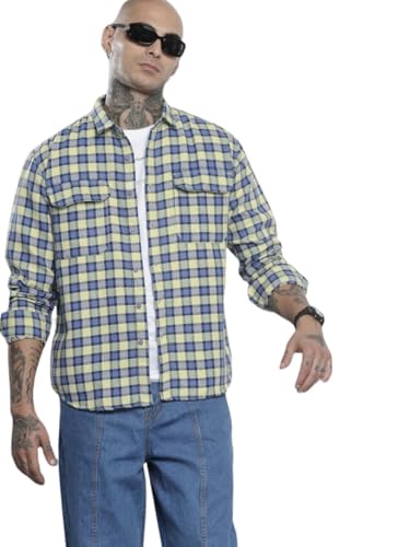 Chemise à carreaux homme manches longues corail idéale pour vos sorties et week-ends