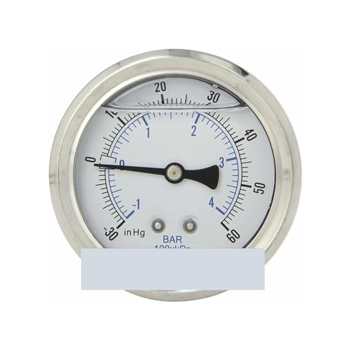 Manomètre à vide rempli de liquide 1/4" WOG 30-60 PSI 2.5" pour pompe