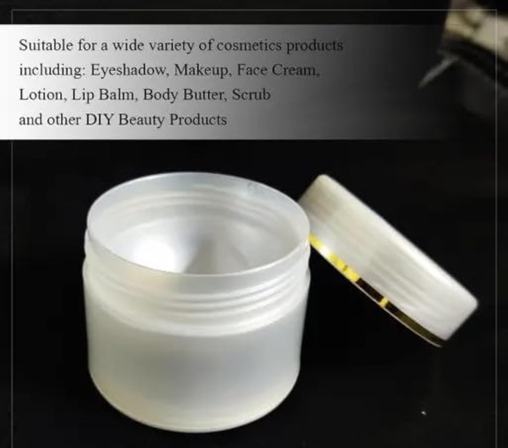 Round Empty Cosmetic Cream Container Jars, Pack of 6