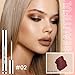 2Pcs Brown& Brownish Red Liquid Matte Lip Liner Stain Peel Off with Tweezer, Long Lasting Waterproof Matte Lipstick Lip Gloss Tattoo for Women, Transfer-prof Lip Tint Makeup for All Skin Types