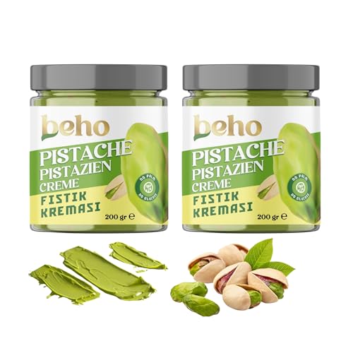 Natürliche Pistaziencreme aus Premium Pistazien | 200 g | Für die virale Dubai-Schokolade und alle Gerichte | Pistazienpaste | Pistazienmus | Ohne Palmöl und Glukose (2 Stück, Select)