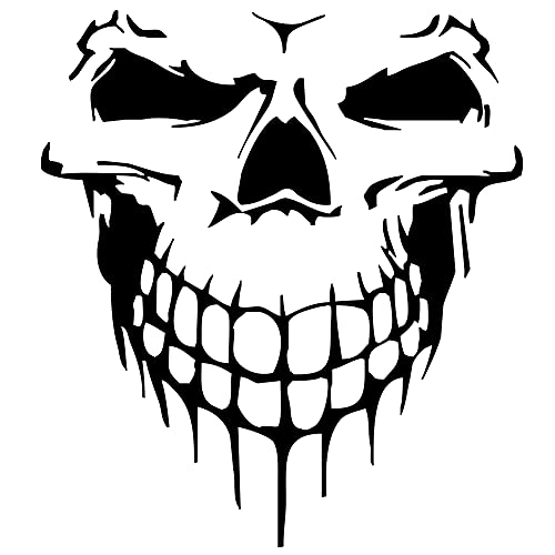 Image of Skull Graphic Car Hood Sticker Self-Adhesive Vinyl Graphics Decals Universal Scratch Hidden Car Sticker 19.68'' x 21.65'', Black