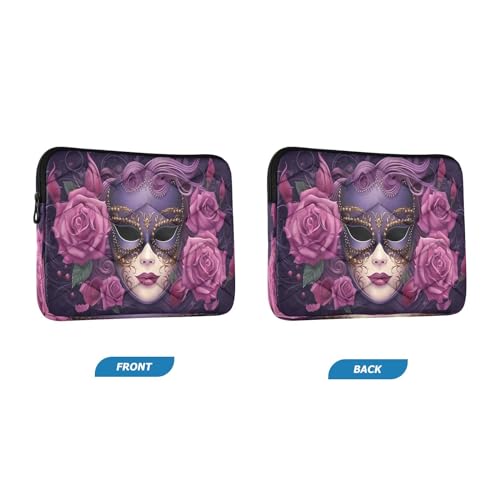Funda para portátil 13-14 pulgadas con diseño floral Carnaval Mardi miniatura 2