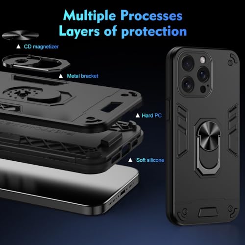 Coque de téléphone antichoc iPhone 14 Pro Max armure avec support - 4