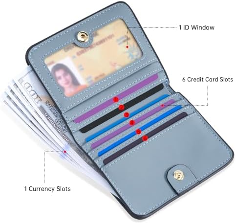 Toughergun Womenâs Small Slim Leather Wallet with RFID Protection, Compact Bifold Mini Purse with Clear ID Window - 2