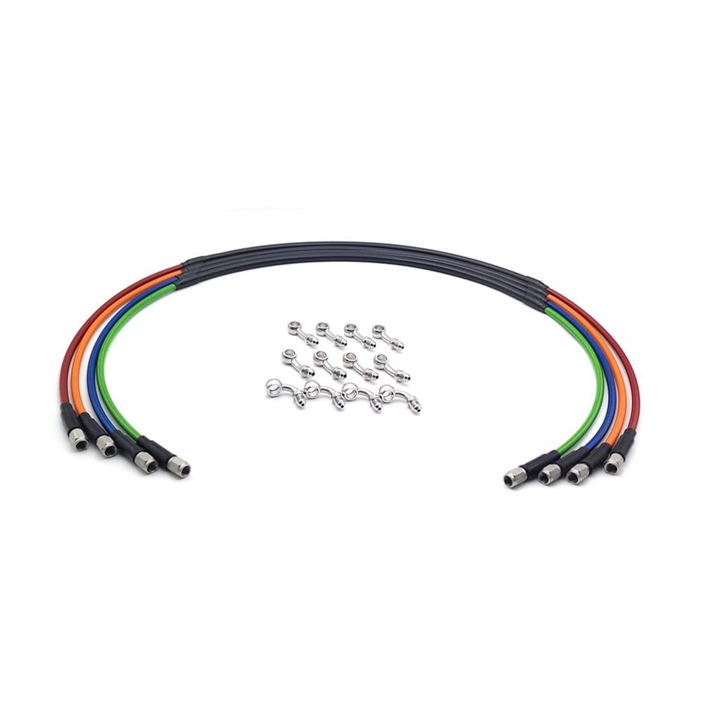 Dirt Bike pleciona przednia rura hamulcowa stalowa linka hamulcowa hydrauliczna rura Banjo 1300mm rura pasująca do wyścigów motocyklowych(10-28-Green)