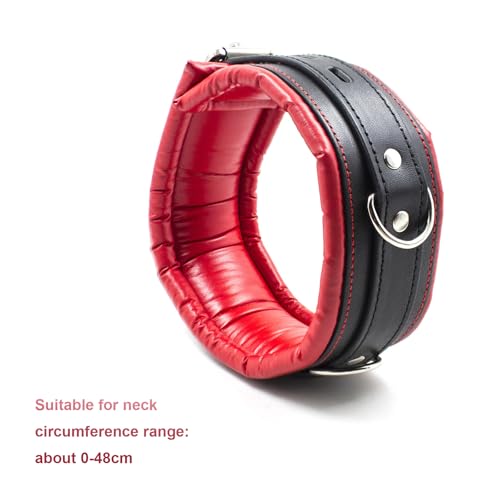 KUAIQI Unisex Halsband Leder,Ketten BDSM Sexspielzeug für Paare,Schwarz Halsband damen für sex Collar,SM Einstellbar Geschirrmit Leine, für Paar, Männer, Frau