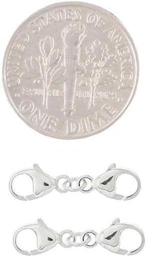 2 Sets Sterling Silver Extra Small Lobster Clasp Extender Connector 19.5mm (0.75")