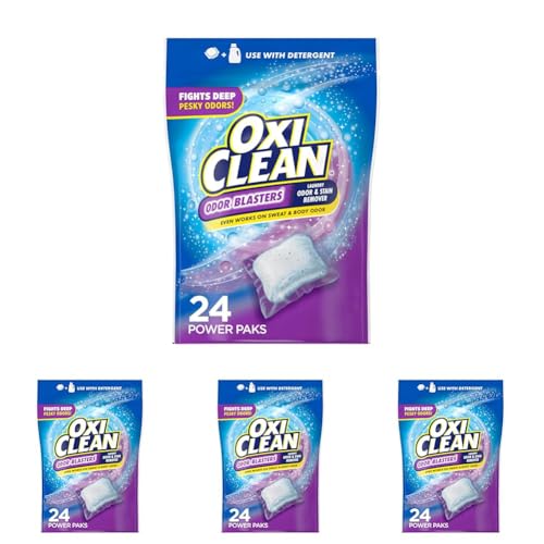 Image of OxiClean Odor Blasters Odor and Stain Remover Laundry Power Paks, 24 Ct (Pack of 4)