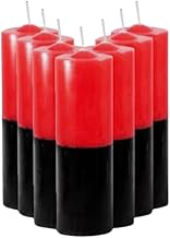 Kit 5 Velas Votiva 7 Dias 250g Preto/Vermelho - 100% Parafina Pura de Longa Duração para Rituais e Orações
