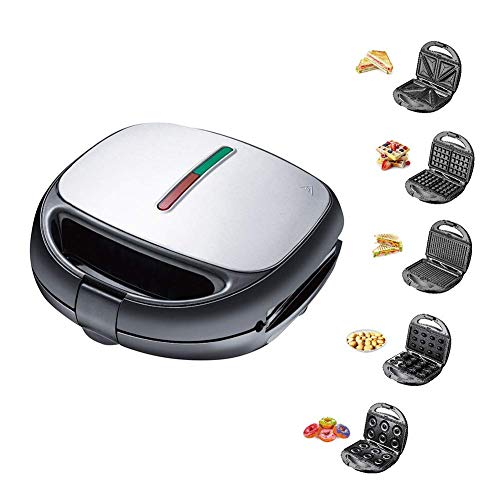 Elektrischer Waffeleisen 5 in 1, Multifunktions-Schnellmaschine für schnelles Frühstück, abnehmbare Premium-Backform mit… – Bild 3
