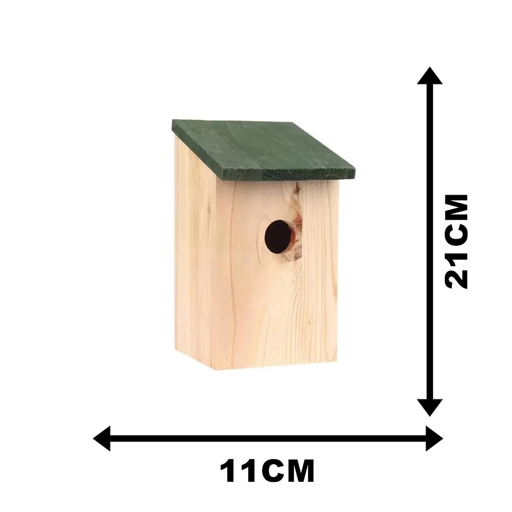 GardenMile 2x Traditional Wooden Nesting Bird Box Outdoor Robin Nest Durable Natural Wood Design Hanging Freestanding Birdhouse wild Animal House Garden Decor Accessories - Image 3