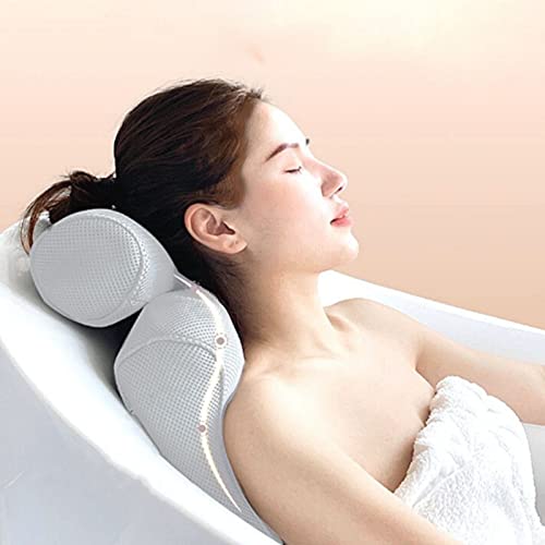 Bath Pillow, Bathtub Pillow With Anti Slip Suction Cups, 3D Mesh Soft Spa Bath Tub Pillow, Helps Support Head, Back, Shoulder And Neck Fits Bathtub Spa Tub, Father's Day Dad Gifts #TOP2