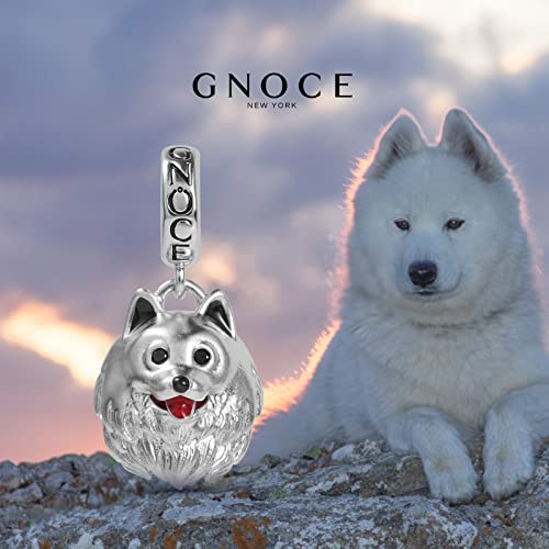 Image of GNOCE Pet Dog Bowl Bead Charm For Women, S925 Sterling Silver Bead Charm NecklaceBracelet for Her, Jewelry Gift