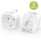 Reiseadapter Wand Typ-D 2 Stück- kompatibel in den meisten überseeischen Ländern, z. B. Indien, Sri Lanka, Nepal, Niger, Libanon, Ghana, Myanmar, Senegal und mehr.