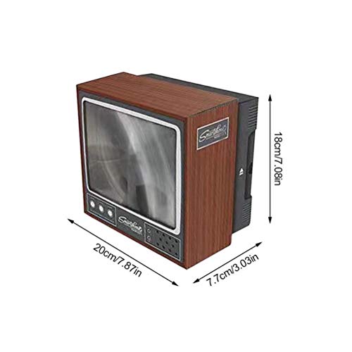 Yuanqu Phone Screen Amplifier Stand - 3D Phone Screen Magnifier Stereoscopic Amplifying DIY Phone Holder Stand Retro Mini Television for All Smart Phone Model