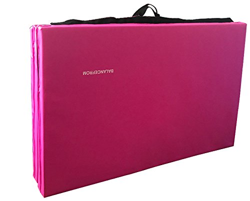 Balancefrom All Purpose 4'X10'X2" Extra Thick High Density Anti Tear Gymnastics Gym Folding Exercise Aerobics Mats, Pink #TOP5