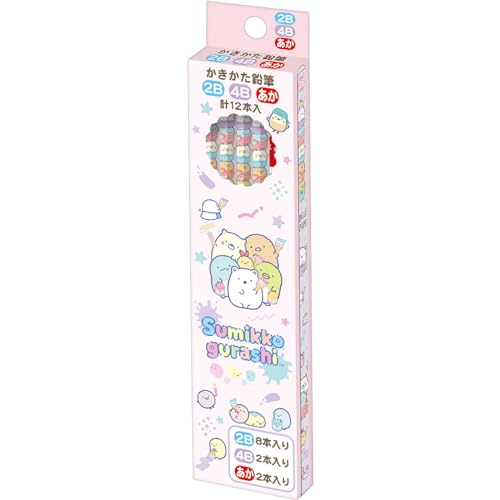 こびページ　SCO-134/CN Amazon | サンエックス すみっコぐらし かきかた鉛筆 2B 4B 赤