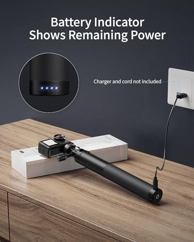 Perche à selfie caméra d'action charge intégrée 2600 mAh WOLFANG extensible