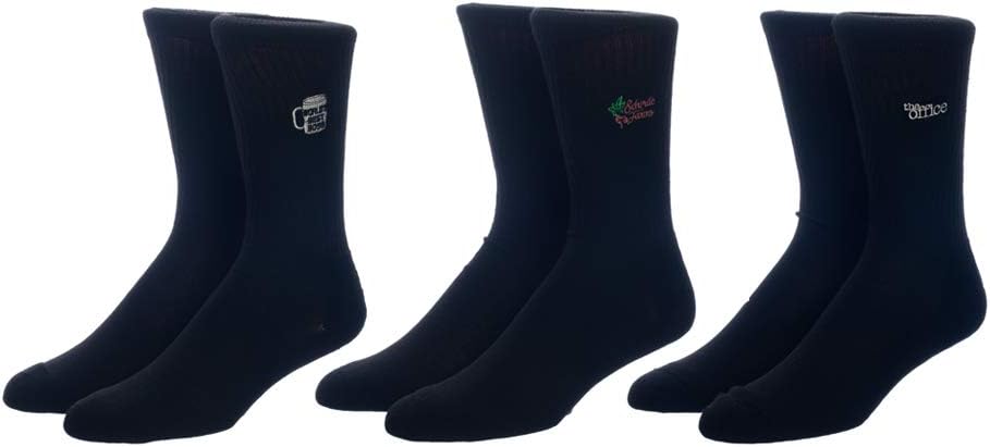 The Office TV Show Sitcom 3-Pack Athletic Crew Socks