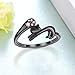 Black Cat Ring 925 Sterling Silver Cat Noir Ring Adjustable Black Cat Jewelry Gifts for Women