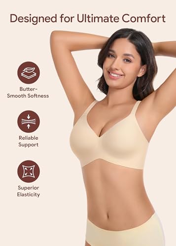 Women's Wireless Seamless Bra Ultra-Soft Push Up Full Coverage Bralette Everyday Comfort & Support2