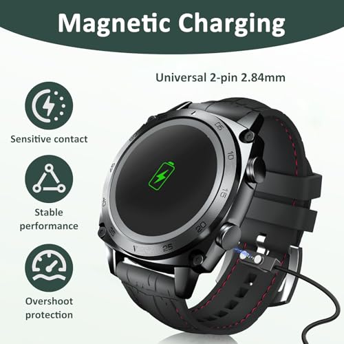Zescyha 2 sztuki uniwersalnego kabla do smartwatcha, 2 piny, 5 V, uniwersalna magnetyczna ładowarka USB do inteligentnego zegarka, kompatybilny z magnesami o zasięgu 2,54-2,84 mm