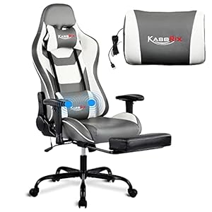 Gaming Stuhl – KCREAM Gamer Stuhl – Bürostuhl – Zocker Ergonomischer Verstellbarer Drehstuhl Gaming Chair – Schaukel…