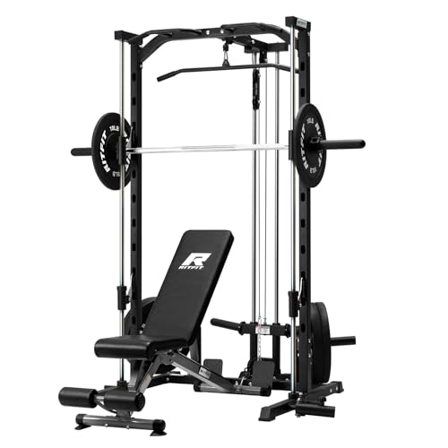 RitFit Smith Machine Power Rack with Lat Pulldown & Landmine