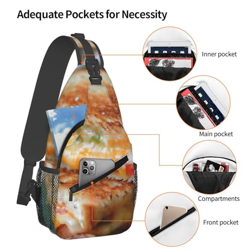 Bolso cruzado Cheese Sandwiches para hombre y mujer miniatura 4