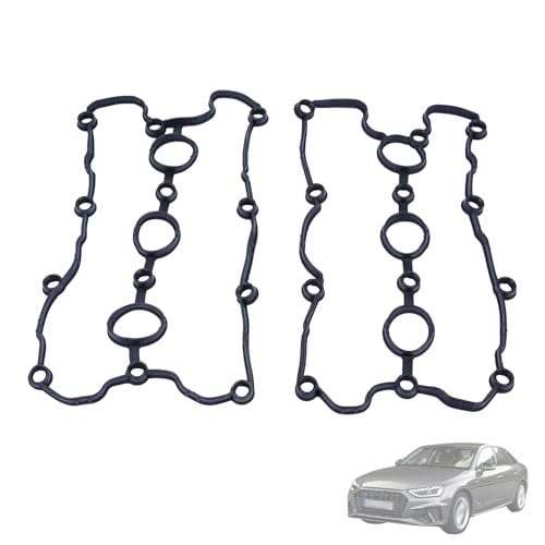 Image of 2Pcs Left & Right Engine Valve Cover Gasket Set VS50865R VS50541 Compatible with Audi A4 A5 A6 A7 A8 Q5 Q7 S4 3.0L 3.2L V6 2008-2019│Volkswagen Touareg 2011-2015 06E103483Q 06E103484P