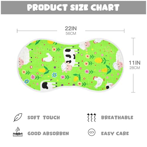 xigua Cute Farm Sheep Baby Burp Cloths for Newborn Boys and Girls 2 Pack, Soft & Absorbent Cotton Baby Burp Cloth, Baby Washcloths, Newborn Towel, Burp Rags4