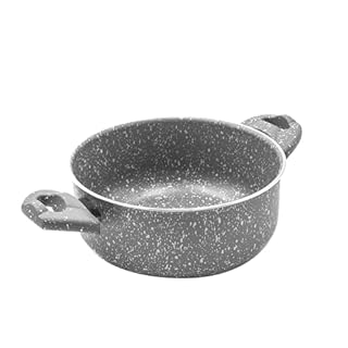 Zanetti - Pietra Rara, Casseruola Antiaderente in Alluminio Effetto Pietra, Maniglie Soft Touch, Diametro 20 cm, Made in Italy