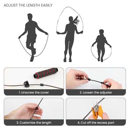 Limm Adjustable Jump Rope for Workout - All-Purpose Exercise Jump Rope Kids & Adults Love with Tangle-Free, Comfortable Foam Handles - Best Slimming, Cardio & Endurance Training - image 3