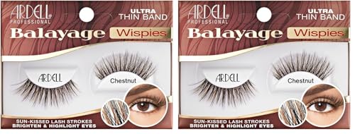 Ardell Balayage Wispies Chestnut Eyelashes, 1 Pair (Pack of 2)