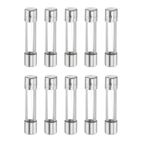 QUARKZMAN 10 Piezas Fusibles 2A 250 Voltios Fusible Rápido De Vidrio F2AL250V 6x30mm Fusibles De Acción Rápida Para Luces Navideñas Sistemas Eléctricos Microondas TVs Ventiladores Horno