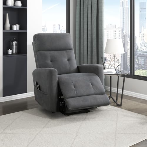 Sillón con masaje ergonómico gris oscuro