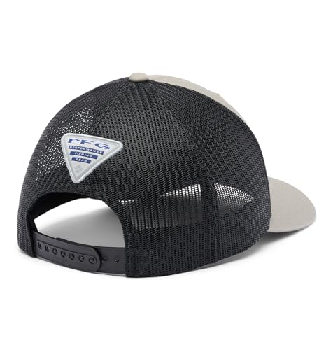 Image of Columbia Unisex Unisex PFG Fish Flag Mesh Snap Back Hat, Grey Green /Black /Fish Flag, One Size