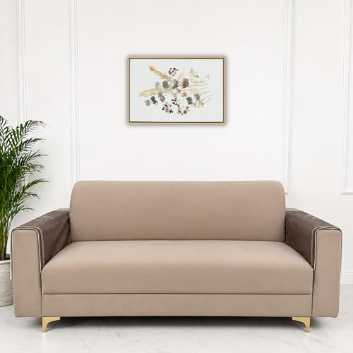 Image of Homerz Premium Waterproof Jasmine Joe Sofa Seat Cover - Floral Printed Sofa Protector | Non-Slip, Washable & Durable Sofa Protector (Mouse, 1 Pair Armrest)