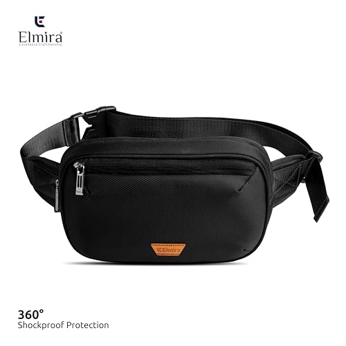 Image of Elmira Waist Bag for Men Women - Fanny Pack for Men Sling Bag for Men Chest Bag Crossbody Side Passport Travel Shoulder Small Waist Pouch for Mobile Cash (Black, WST-001A)