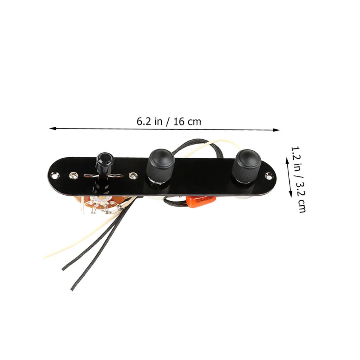 JOINPAYA Guitar Wiring Harness Replacement with Matte Volume and Tone Knobs Durable Control Plate for Electric Guitars Easy Install and Upgrade for Enhanced Sound Quality