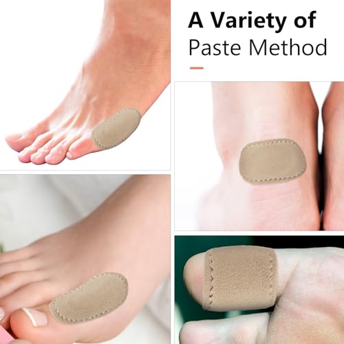 Image of Nuanchu 60 Pieces Bunion Cushions Self-Adhesive Bunion Pads Foot Callus Patches Foot Blister Shoe Accessories Women Men Feet Heel Protector Pads(Khaki,M)