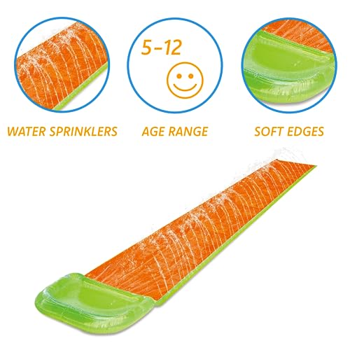 Summer Waves Wasserrutsche für Gartenrutsche, schnelle Wasserrutsche, Familien-Gartenspiel, Wasserweg, Wasserspiel, 5,49 m x 79 cm
