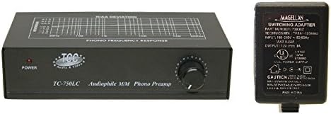 Technolink TC-750LC Audiophile RIAA Phono Preamp with Output Level Control, 85dB S/N; Black or Silver, Your Choice (Black w/ 1000mA Adaptor Upgrade)