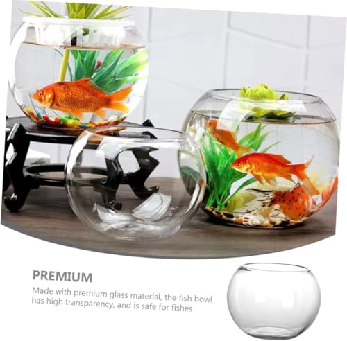 Portal 20cm Round Glass Fish Bowl – Small Aquarium Tank with Wide Opening, for Fish, Goldfish, Shrimp, or Decorative Vase